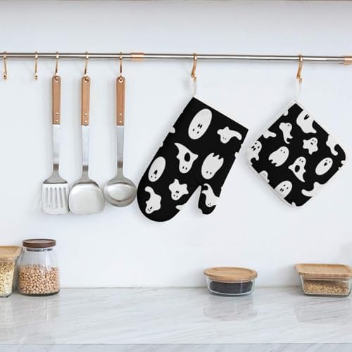 Scarecacked Halloween Goth Oven Mitts Coasters Set