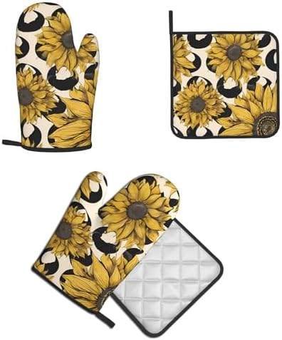 Sunflower Oven Mitts Set - 2-Piece Heat-Resistant KitchenP_globes