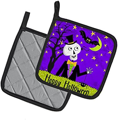 Happy Halloween Skeleton Pot Holder Pair