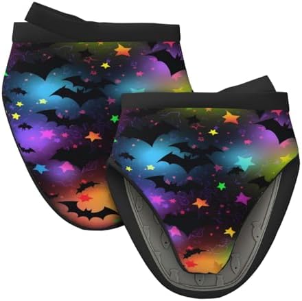 DXTKwl Silicone Oven Mitts Set of 2 with Halloween Bats Design