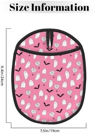 Pink Halloween Oven Mitt with Hanging Loop