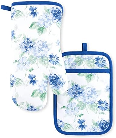 Martha Stewart Amber Floral Oven Mitt Set 2 Pack