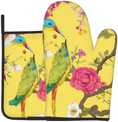 Floral Oven Mitts Set