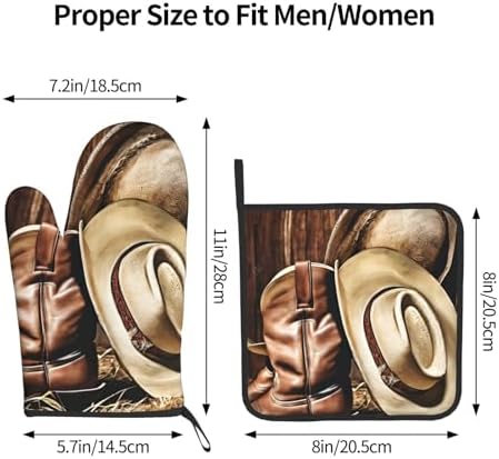 Fortified Cowboy Hat 2-Piece Oven Mitt Pot Holder Set