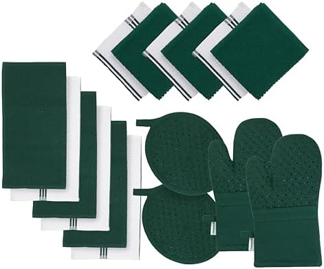 Lane Linen 16-Piece Kitchen Towel Set - Green