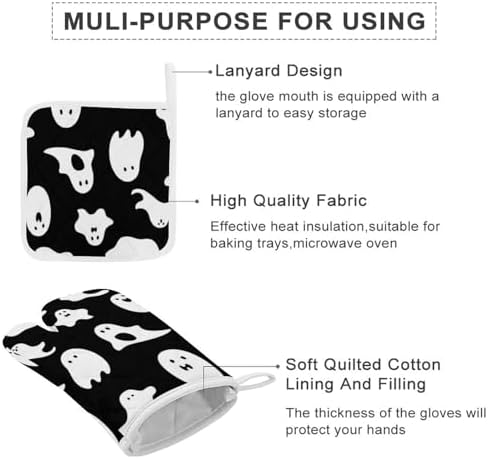 Halloween Horror Prop Safe Cooking Gloves Pot Holders Set