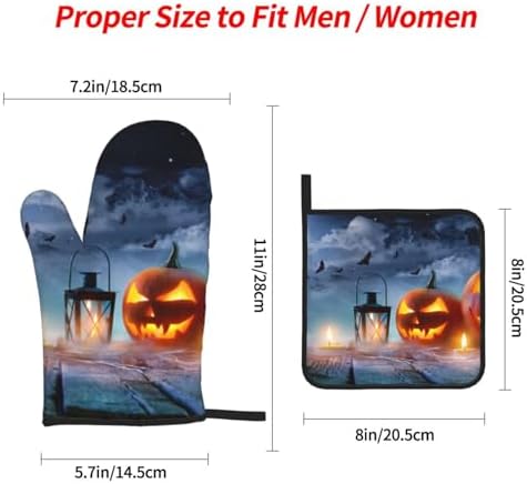 Spooktacular Halloween Oven Mitts Set for Safe Cooking Baking