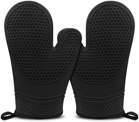 Monbalcon Oven Mitts Silicone Kitchen Gloves Heat Resistant Pair waterproof