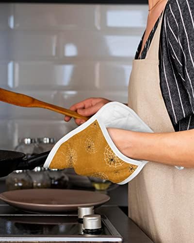 JasmineM Heat-Resistant Pot Holder Set Halloween Kitchen Pouches for Oven mitts