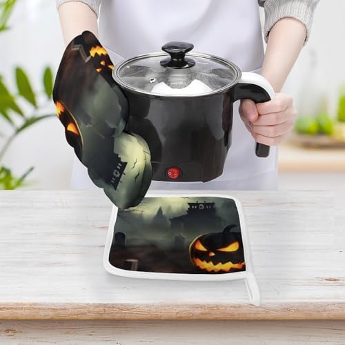 Halloween Horror Oven Gloves Pot Holders Set