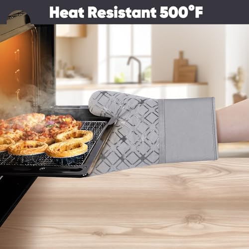 6-Piece Oven Mitts Set Heat-Resistant Premium Soft