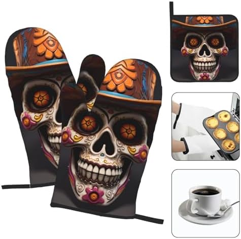 Halloween Oven Mitts and Pot Holder Set