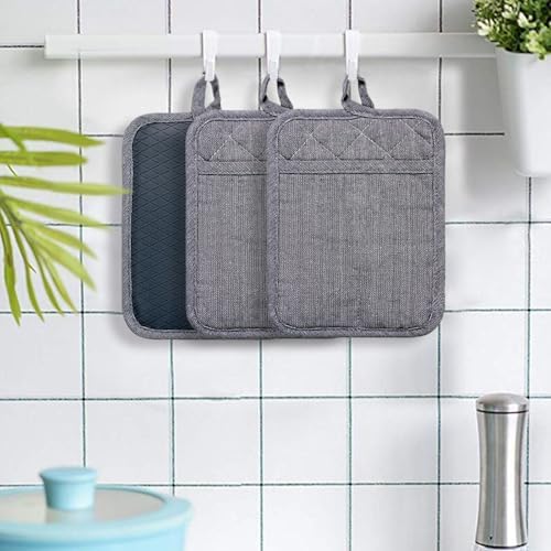 Safe Kitchen silicone pot holders 3-packs heat resistant BBQ and oven mitts