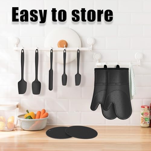 SMRCAD Silicone Oven Mitts with 5 Spatulas Set