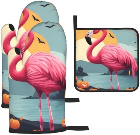 Perfect for Cooking Durable Halloween-Style Oven Mitts and Pot Holder Set