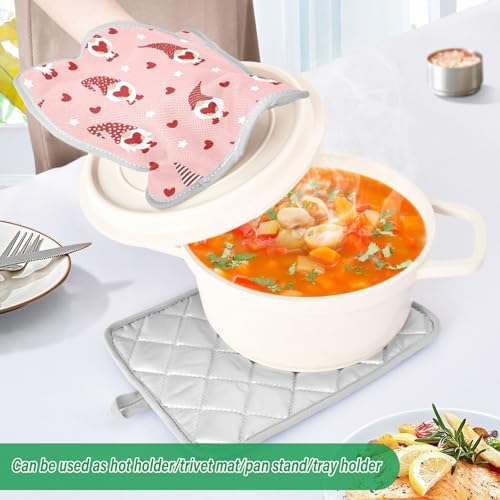 Cute Gnomes Hearts Heat-Resistant POTHOLDER SET