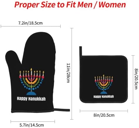 Happy Hanukkah Oven Mitts Set