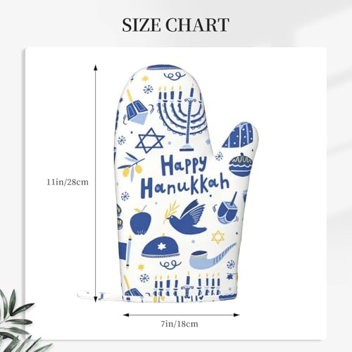 Happy Hanukkah Oven Mitts with Silicone