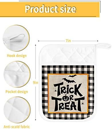 Happy Halloween 5PCS Pot Holders with Pockets and Loops