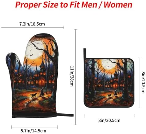Heat-Resistant Oven Mitts Set for Baking Cooking
