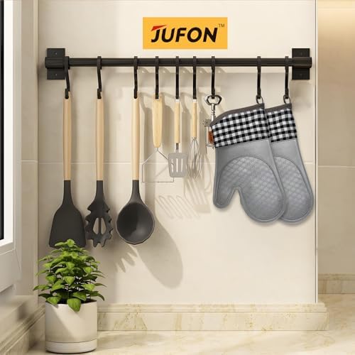 JUFON Oven Mitts Silicone Heat Resistant Kitchen Gloves