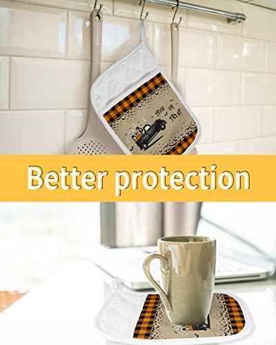 Halloween Truck Pot Holder Set - Heat-Resistant