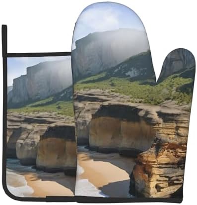 Kauai Hawaii Seashore Oven Mitts and Pot Holders Set of 2