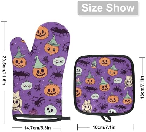 Halloween Art Pumpkins Oven Mitts Pot Holders