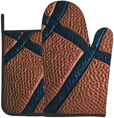 Basketball-Powered Oven Mitts Pot Holders Set