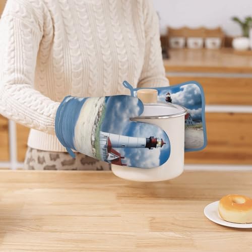 Oven Mitt Potholder Set - Denim Design Heat Resistant waterproof