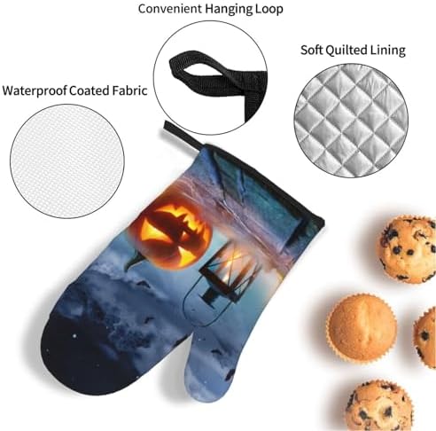 Spooktacular Halloween Oven Mitts Set for Safe Cooking Baking