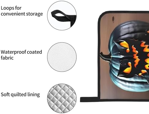 Halloween Bat Pumpkin Oven mitts and DUPI pot holders durability cooking set