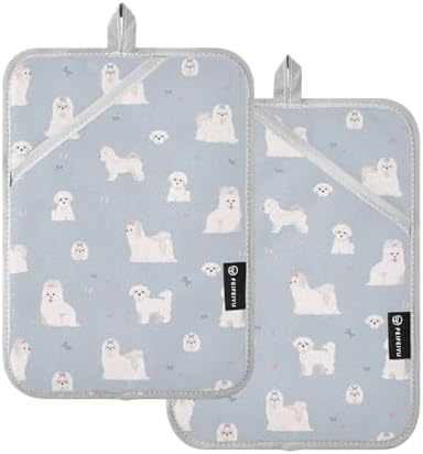 Premium Heat-Resistant Potholder Set for Maltese Dogs