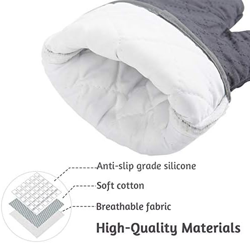 Tormays 4Pcs Oven Mitts Set with Heat Resistance and Non-Slip Design