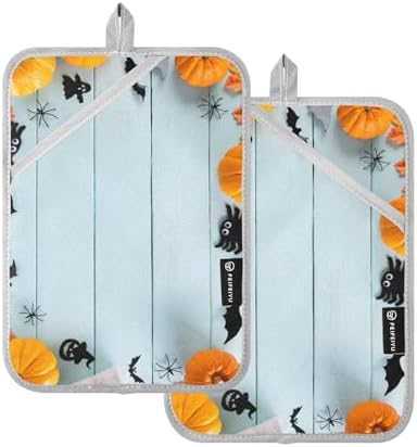 orange pumpkin pot holder set