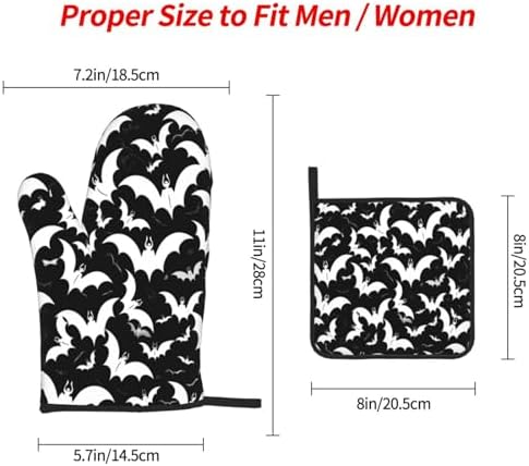 Halloween Scary Bats Oven Mitts and Pot Holders Sets for Discussions