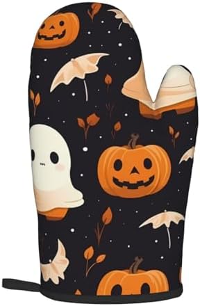Premium Halloween Oven Mitts and Pot Holders Set for Baking BBQ