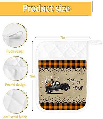 Halloween Truck Pot Holder Set - Heat-Resistant