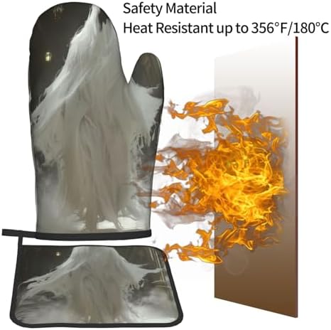 Oven Mitts Set Ghostly Heat Resistant Halloween Decor