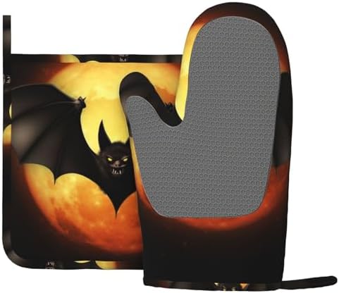 Halloween Compatible Silicone Oven Mitts and Pot Holders Set of 2