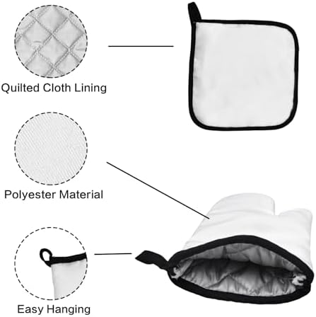 OHSUL Pink Christmas Oven Mitts and Pot Holders Set