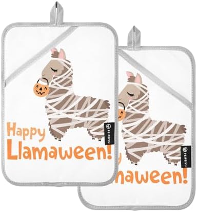 Trick or Treat Llamas Pot Holder Set