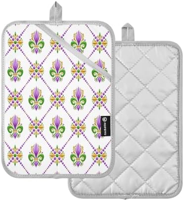Kcldeci Fleur De Lis Heat-Resistant Pot Holder Set - 2-Pack