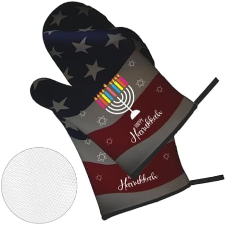 Happy Hanukkah 2023 4 Piece Oven Mitts and Pot Holders Set