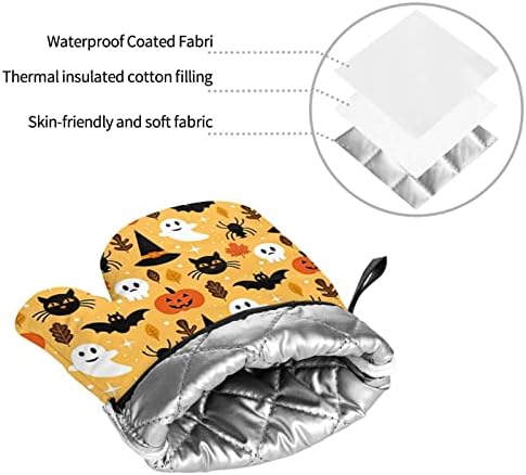 Halloween Ghost Pumpkin Bat Oven Mitts and Pot Holders Sets of 4