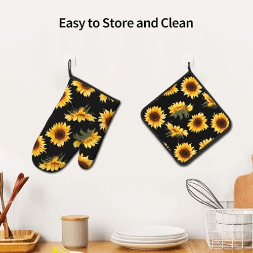 Sunflower Oven Mitts Set