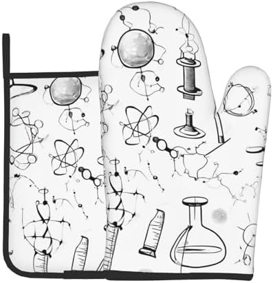 Quopvn Chemistry Print Oven Mitts and Pot Holders 2pcs Set