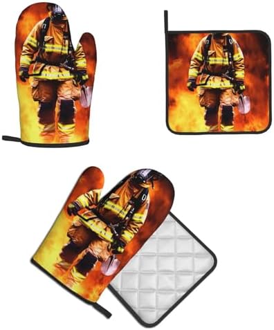 Oven Mitts Pot Holders Set Heat-Resistant for Kitchen Use