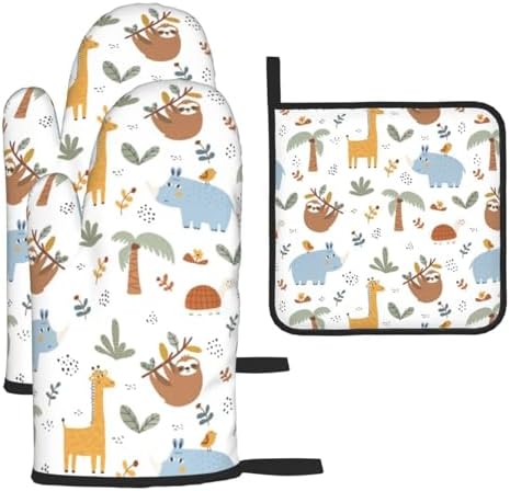 Safe Kitchen Gloves Set for Oven BBQ Use