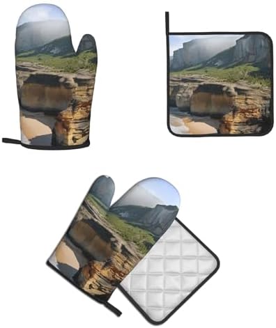 Kauai Hawaii Seashore Oven Mitts and Pot Holders Set of 2